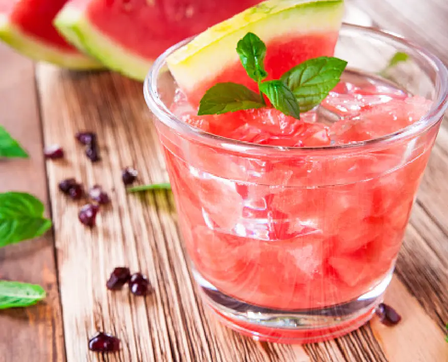 Pink Watermelon non-alcoholic cocktail in a short glass
